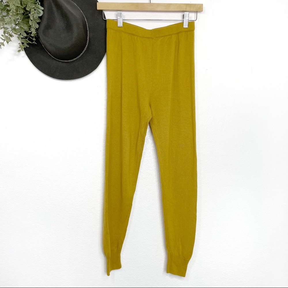 VINTAGE • Cashmeres of Scotland deep yellow knit joggers
